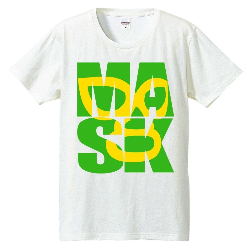 Tシャツ / MASK green - 男 T 恤 - 棉．麻 白色