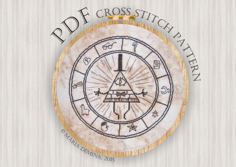 Bill Cipher's Wheel (Gravity Falls) PDF cross stitch pattern - 手工藝教學/工具書 - 其他材質 
