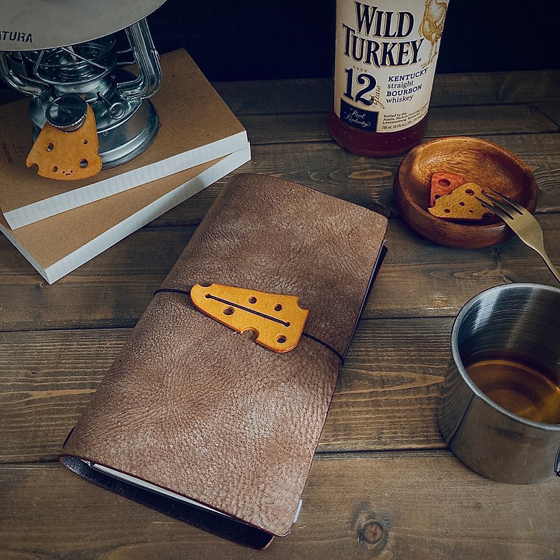 Cheese traveler's notebook regular size - Notebooks & Journals - Genuine Leather Brown