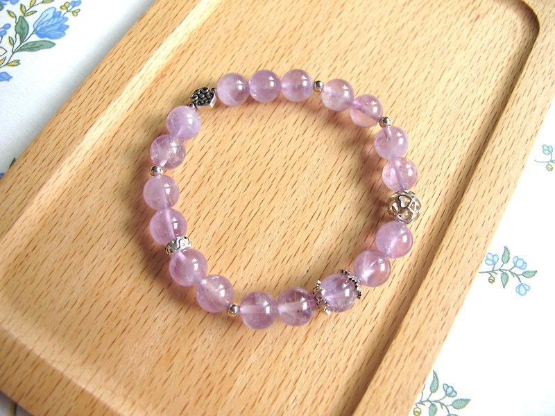 [Welfare Products - Purple Smoothie] Amethyst x 925 Silver - Handmade Natural Stone Series - Bracelets - Crystal Purple