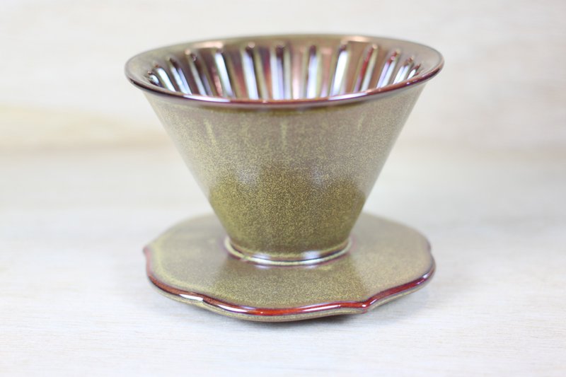 【送禮好物】50度角濾杯 自然釉咖啡濾杯 茶墨色 鶯歌燒 - 咖啡壺/手沖壺 - 陶 多色