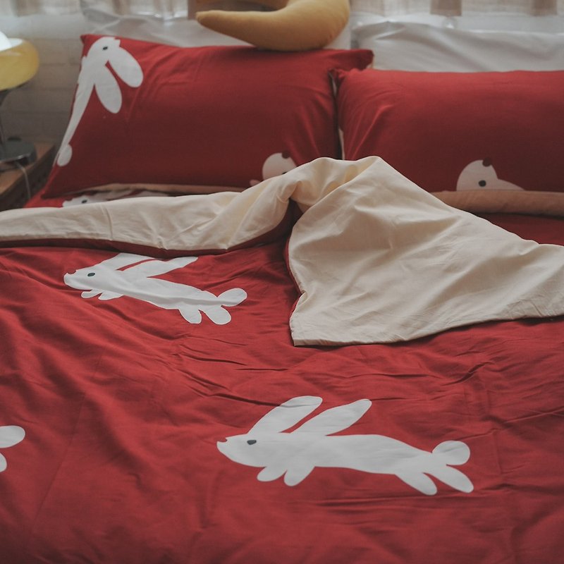 囍TU 100% combed cotton bed bag set made in Taiwan [one set exceeding the limit] - Bedding - Cotton & Hemp Red