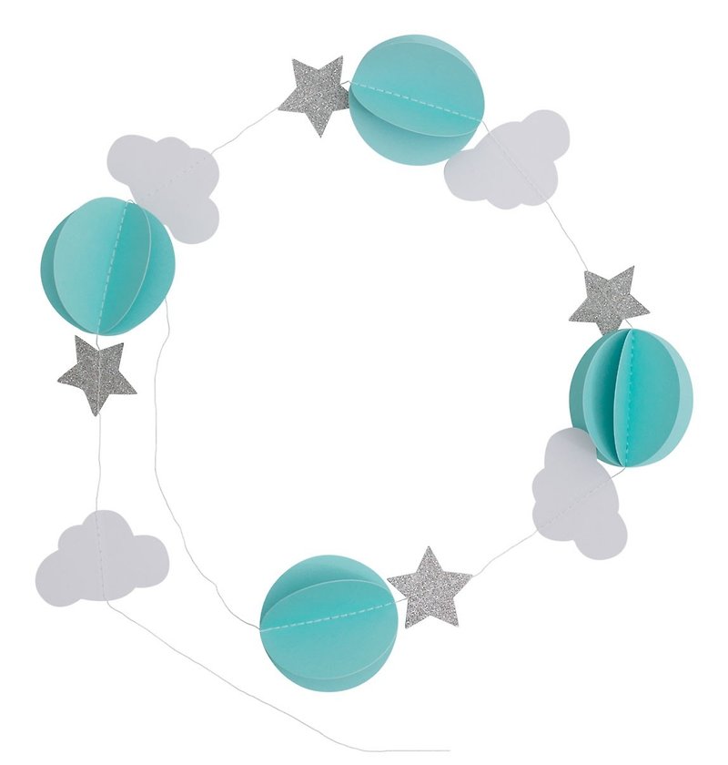 [Out of print sale] Netherlands a Little Lovely Company ─ Pink Green Ball Cloud Ornament - ของวางตกแต่ง - กระดาษ 