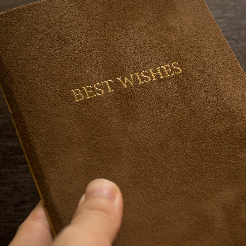 Best Wishes Card Book | Customized Stamping Gift Book - การ์ด/โปสการ์ด - กระดาษ สีนำ้ตาล