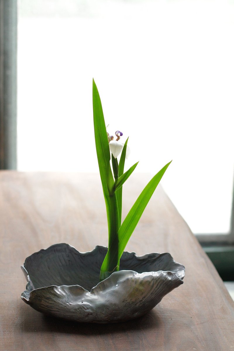 純手捏多層次上釉特色陶瓷花器 - 花瓶/花器 - 陶 藍色