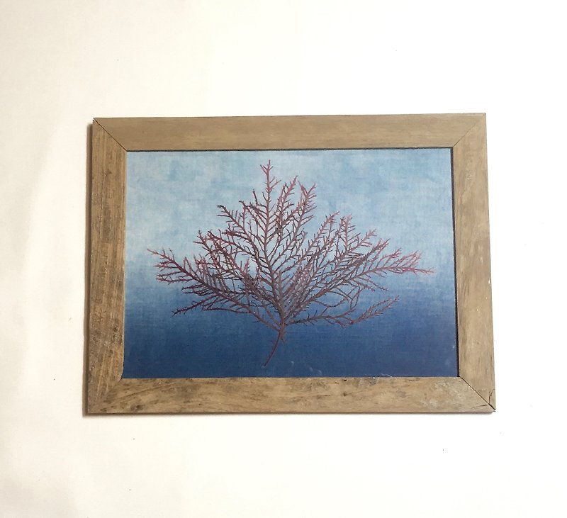 Seaweed 海藻art  Indigo dyed 藍染ART - ポスター・絵 - その他の素材 ブルー