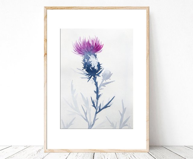 なでしこ　オリジナル水彩画 咲く水仙オリジナル絵画水彩画アート植物アートワーク壁アート