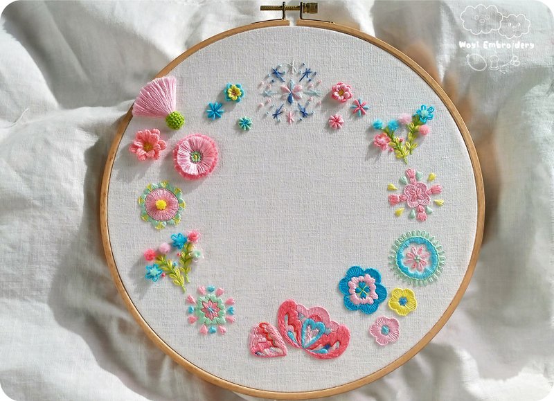 (桃園8月)基礎刺繡至進階立體13種針法花草繡圖觀念 新手可 共2堂 - 編織/羊毛氈/縫紉 - 棉．麻 
