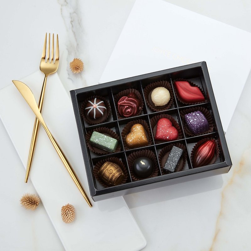 Comprehensive handmade chocolate gift box (12 pieces) - ช็อกโกแลต - วัสดุอื่นๆ 