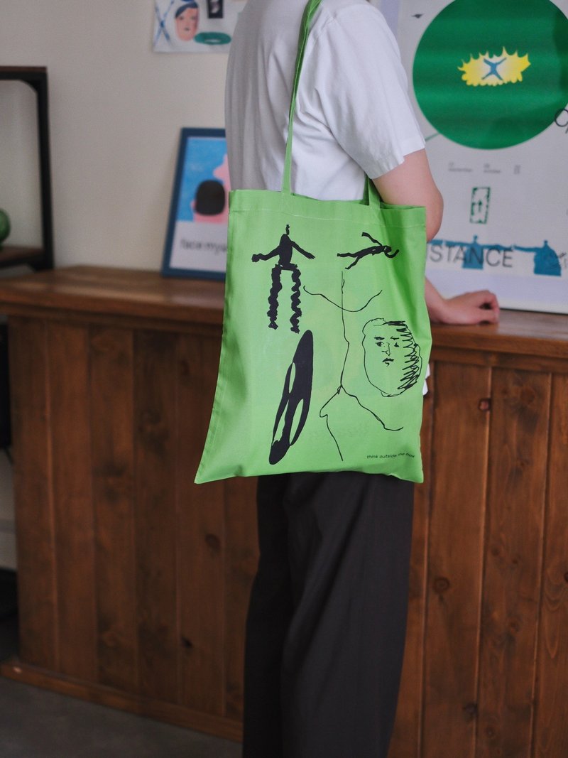 Thing outside of the box tote bag - 側背包/斜背包 - 棉．麻 多色