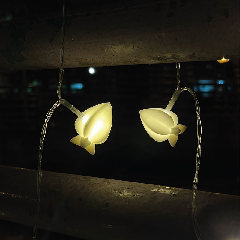 Led Lighting Chain With 20 Lights And 9 Mini Starfruit Lantern - Lighting - Resin Yellow