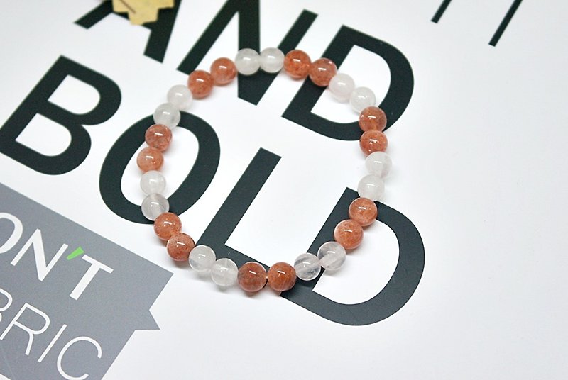 Natural stone bracelet_soft white u - Bracelets - Gemstone Pink