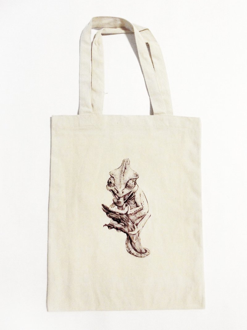 Chameleon's Prayer--Environmental Protection Bag - Messenger Bags & Sling Bags - Cotton & Hemp White
