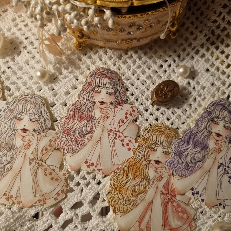 誕生石-石榴石 / 紫水晶 - 貼紙 - 紙 