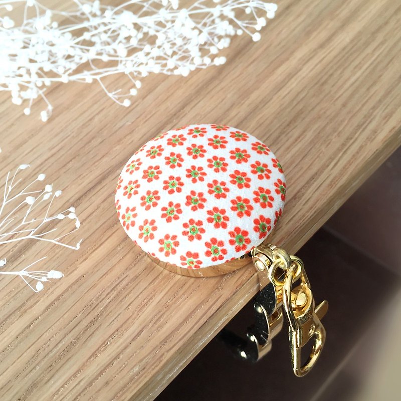 Bag hanger with Japanese Traditional Pattern, Kimono - floret - Charms - Other Materials Orange