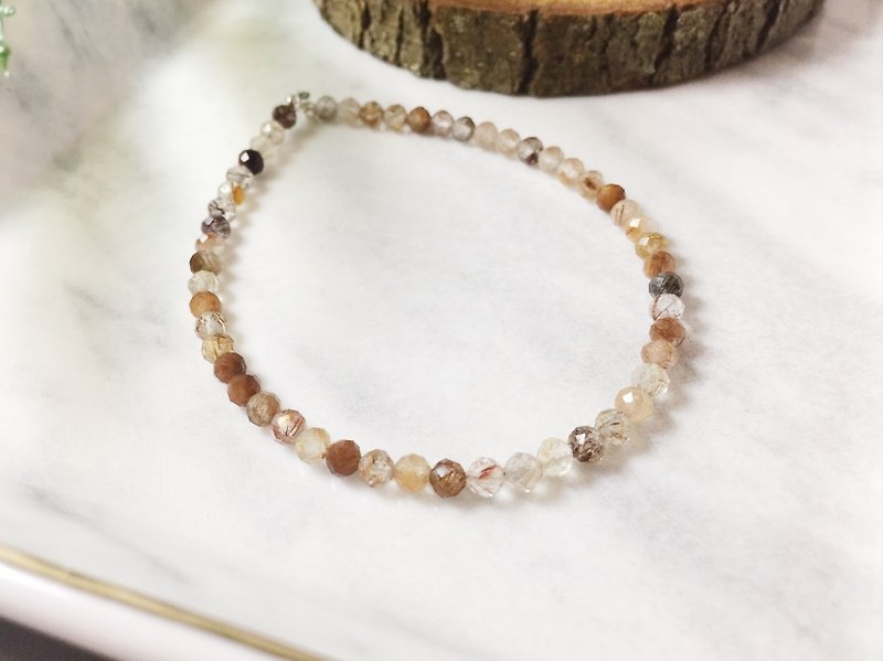 MH sterling silver natural stone elegant series _ copper hair crystal - Bracelets - Crystal Orange