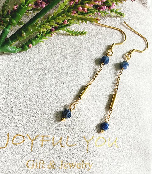Joyfulyou 天然藍寶石吊款耳環