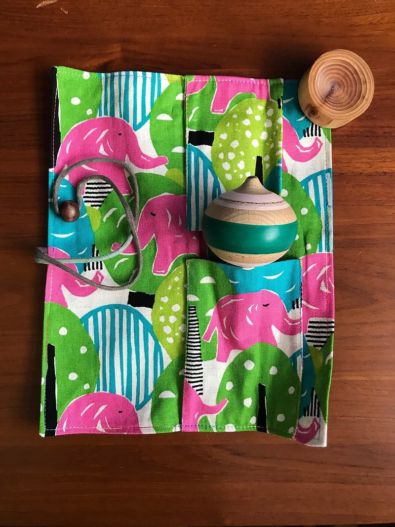 Good pink elephant colorful cloth roll type chopsticks set - Chopsticks - Cotton & Hemp Multicolor
