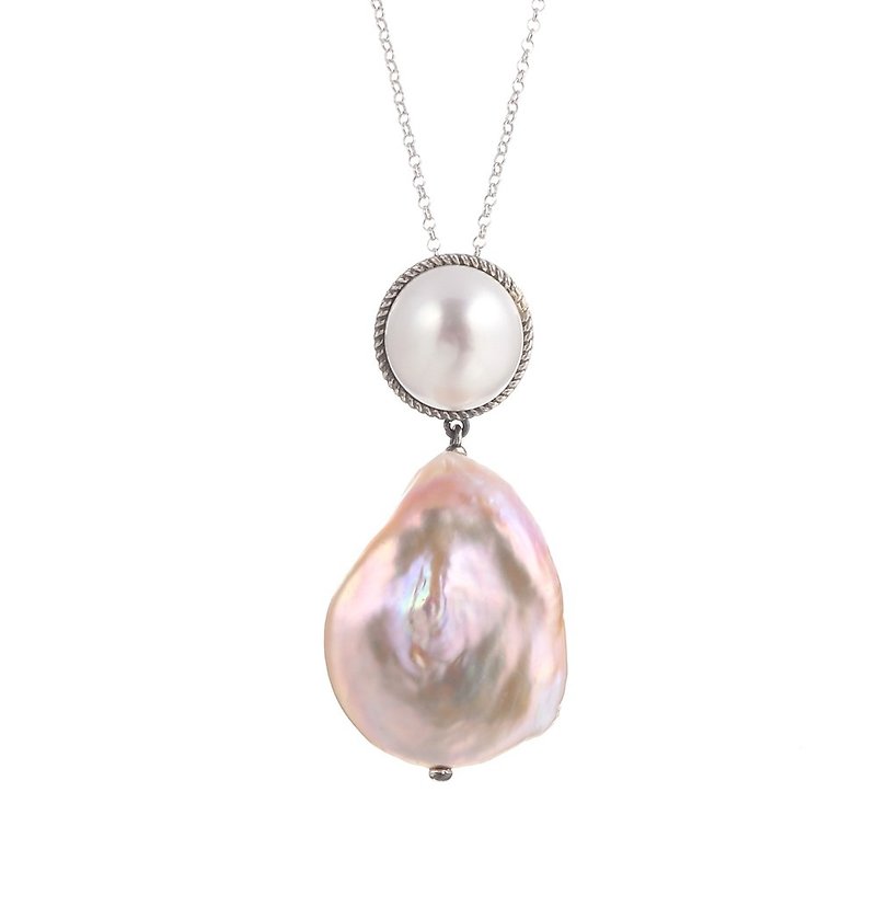 Mother's day giftBaroque Collection - S925 Sterling Silver Pearl Necklace 01 - Necklaces - Pearl White