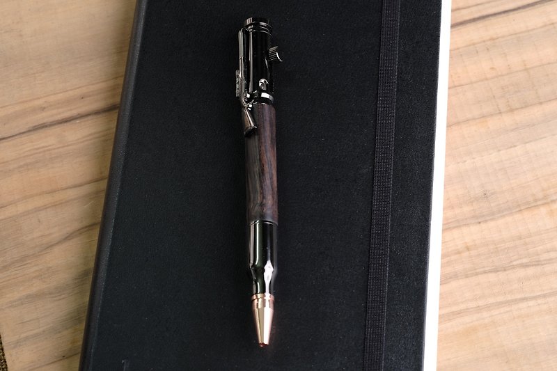 Solid wood bullet ball pen - ปากกา - วัสดุอื่นๆ สีทอง