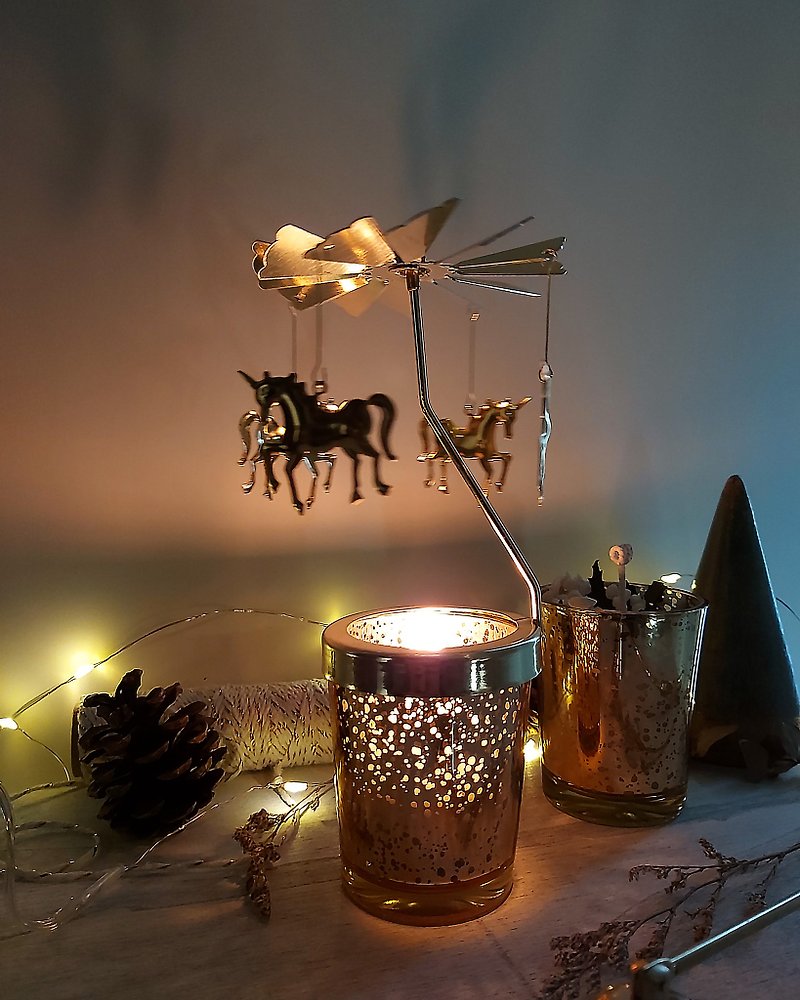 クリスマス ギフト ユニコーン ゴールド パウダー スノーフレーク カップ 85 グラム 天然大豆蝋の香りのキャンドル 誕生日プレゼント - キャンドル・燭台 - 蝋 ゴールド