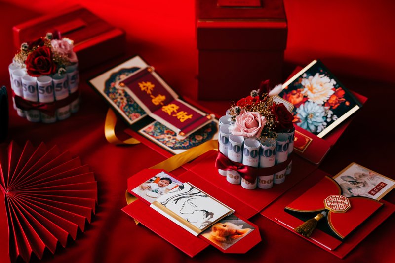 Rich handmade gift box|New Year gift|Birthday gift|Year of the Snake gift|Special New Year gift box|Red - กล่องของขวัญ - กระดาษ สีแดง