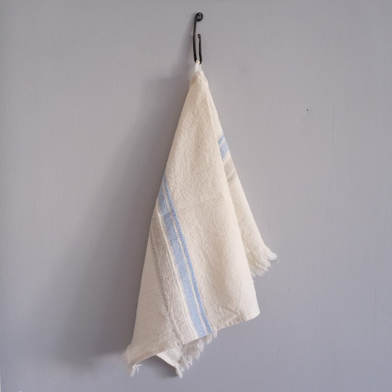 Linen bath towels  hanging loop 40 x 60 cm - Bathroom Supplies - Linen White