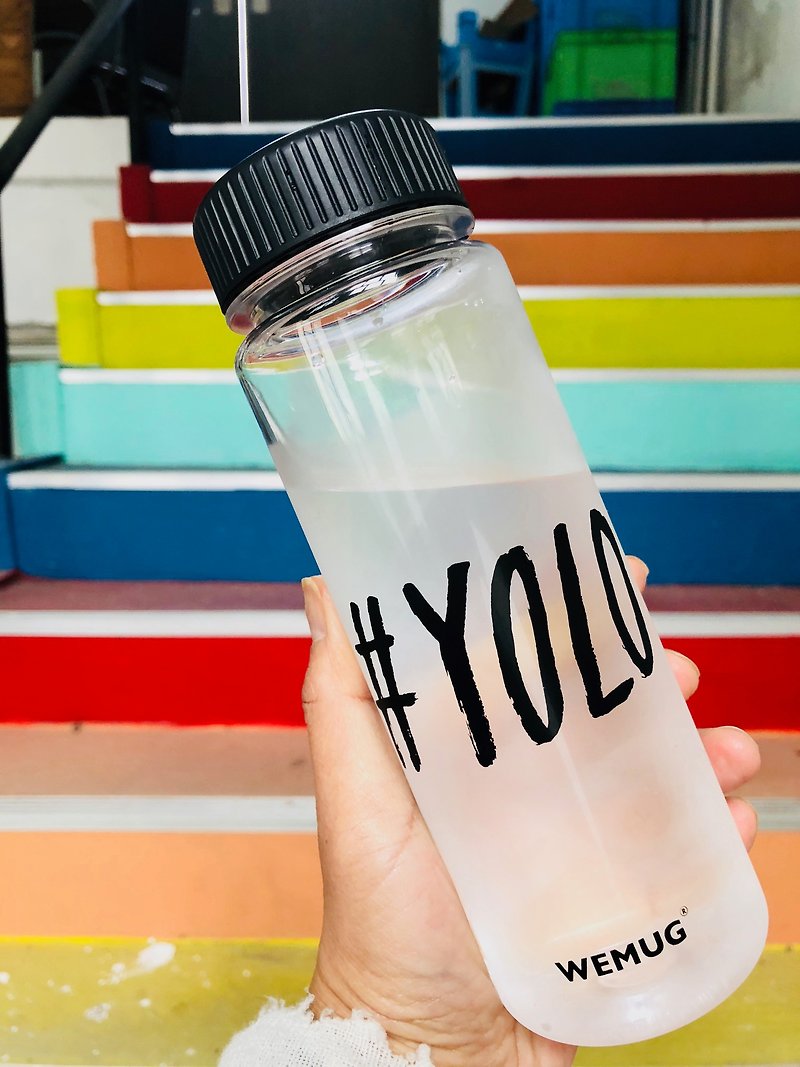 日本暢銷 安全 輕便 都市生活 隨身瓶 水壺 - 透明#YOLO - 水壺/水瓶 - 塑膠 