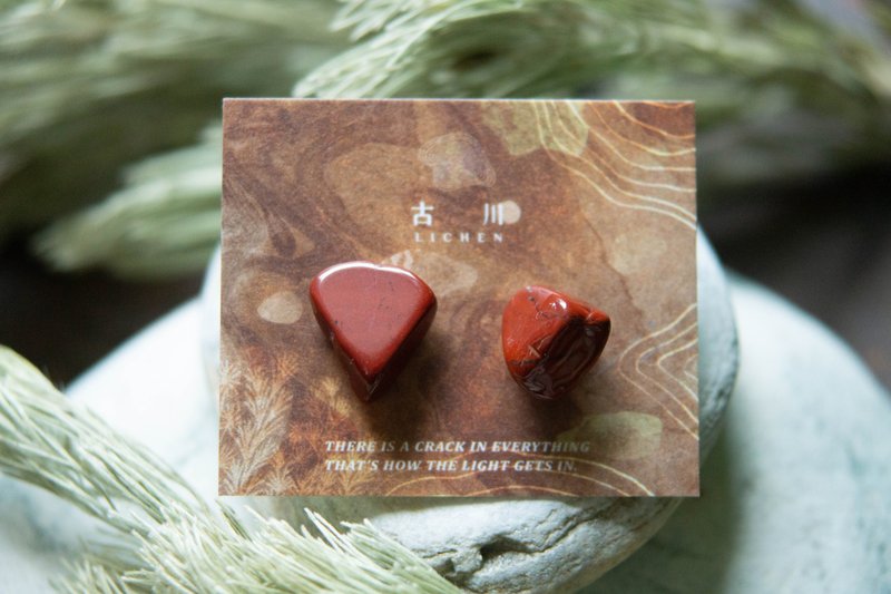 CRACK | 礦物系耳環 |  EARRINGS - 耳環/耳夾/耳骨夾 - 玉石 紅色
