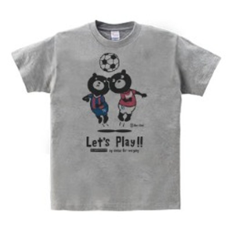 Soccer & Easy ☆ Bear 150.160 (WomanM.L) T-shirt order product] - เสื้อยืดผู้หญิง - ผ้าฝ้าย/ผ้าลินิน สีเทา