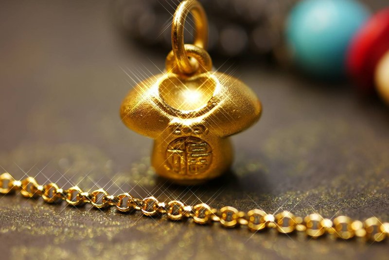 黃金吊飾-黃金錦衣-黃金9999-彌月禮 - 項鍊 - 24k 金 金色
