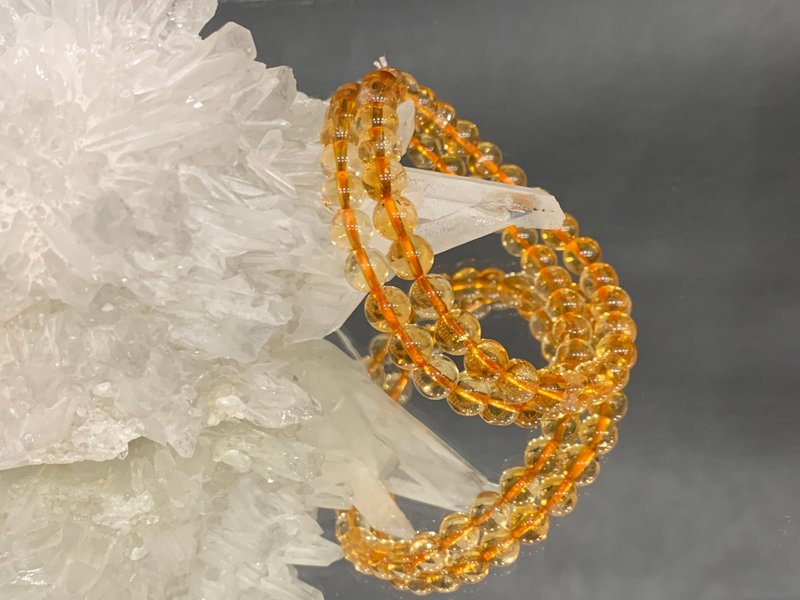 Fast shipping natural citrine bracelet lucky bracelet clear and less ice fog - Bracelets - Crystal Yellow