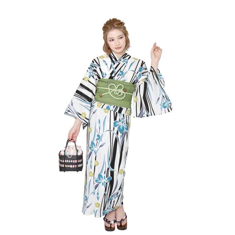 日本 和服 浴衣 女性 浴衣 腰帶 2件組 F Size x23F-06 yukata - 其他 - 棉．麻 紫色
