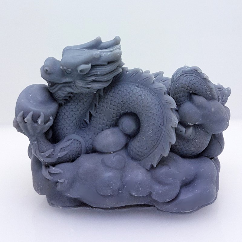 純天然精油手工皂 - 3D 黱雲發財龍 立體造型皂 備長炭冷製皂 - 肥皂/手工皂 - 其他材質 黑色