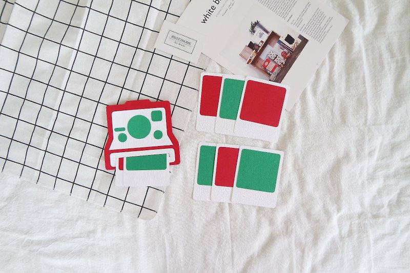 Ready stock/Polaroid shaped handmade cards X red/green - Christmas cards/birthday cards - Cards & Postcards - Paper 