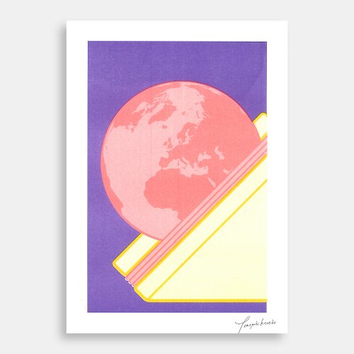 koseko design&press｜小瀬古文庫 Art Print (RISO) - 火腿の地球 #03-2 -三明治 twilight edition