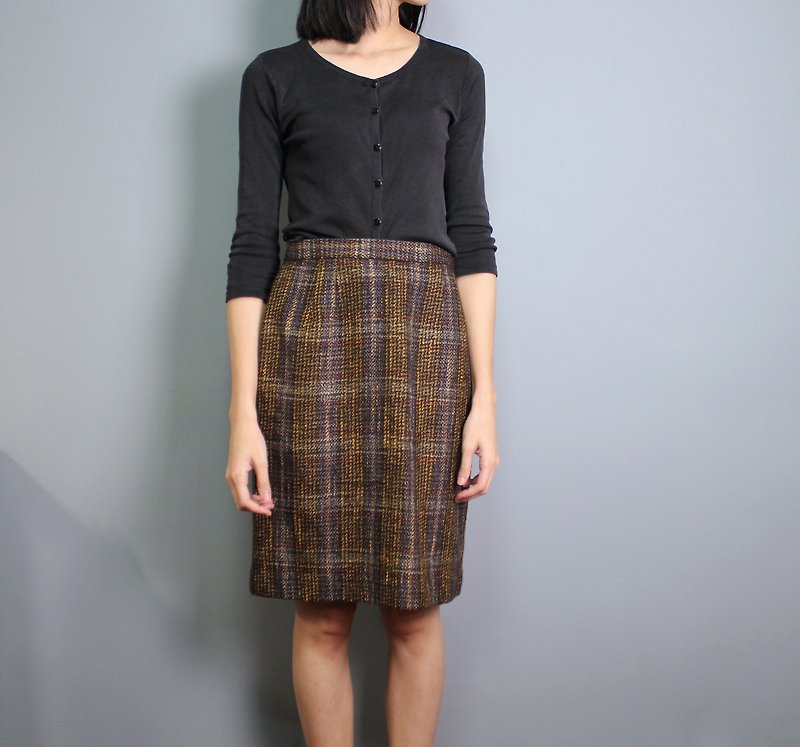 FOAK Vintage Showa Golden Saturn Wool Skirt - Skirts - Wool 