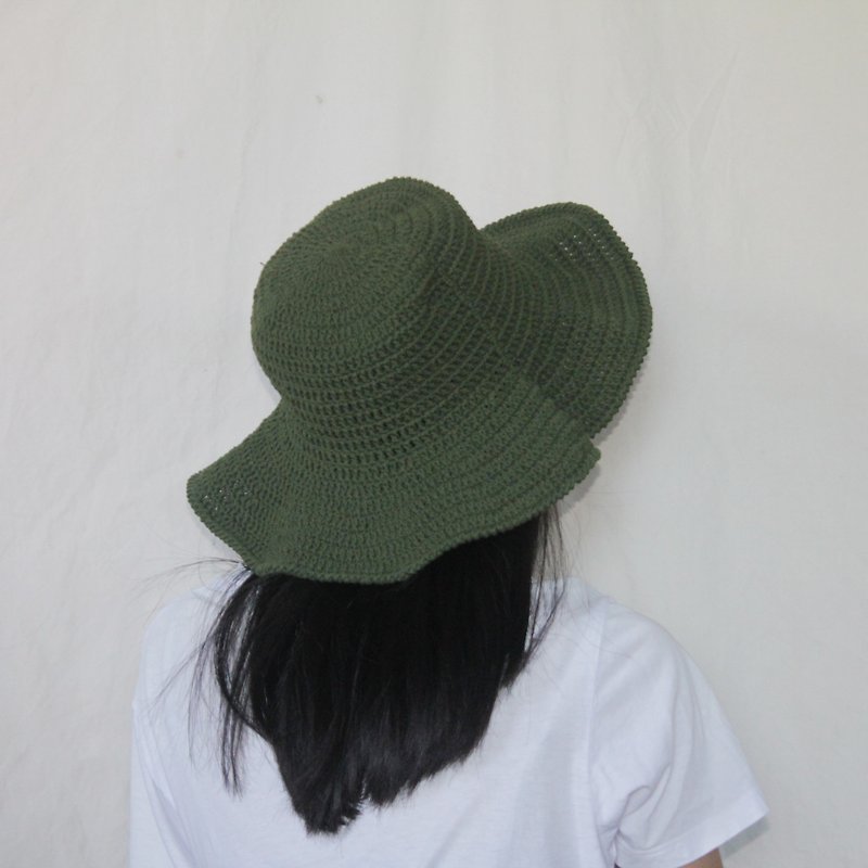 Green Hat ,Summer Hat ,Baby Hat ,Crochet Hat - 帽子 - 棉．麻 綠色