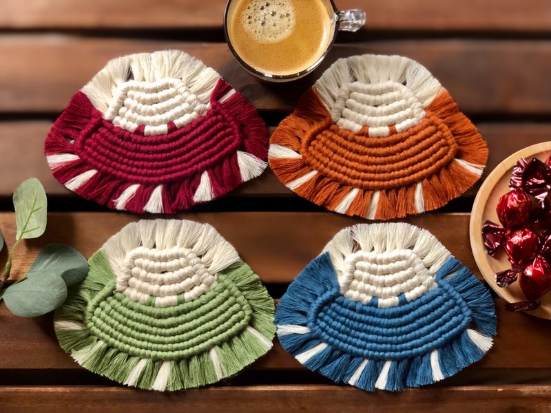 Mount Fuji [Four Seasons] Coaster Series Four Sets - ที่รองแก้ว - ผ้าฝ้าย/ผ้าลินิน หลากหลายสี