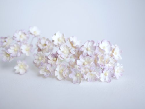 makemefrompaper paper flower, 50 pcs. cherry blossom paper, 1.5 cm., pale fuchsia brush color