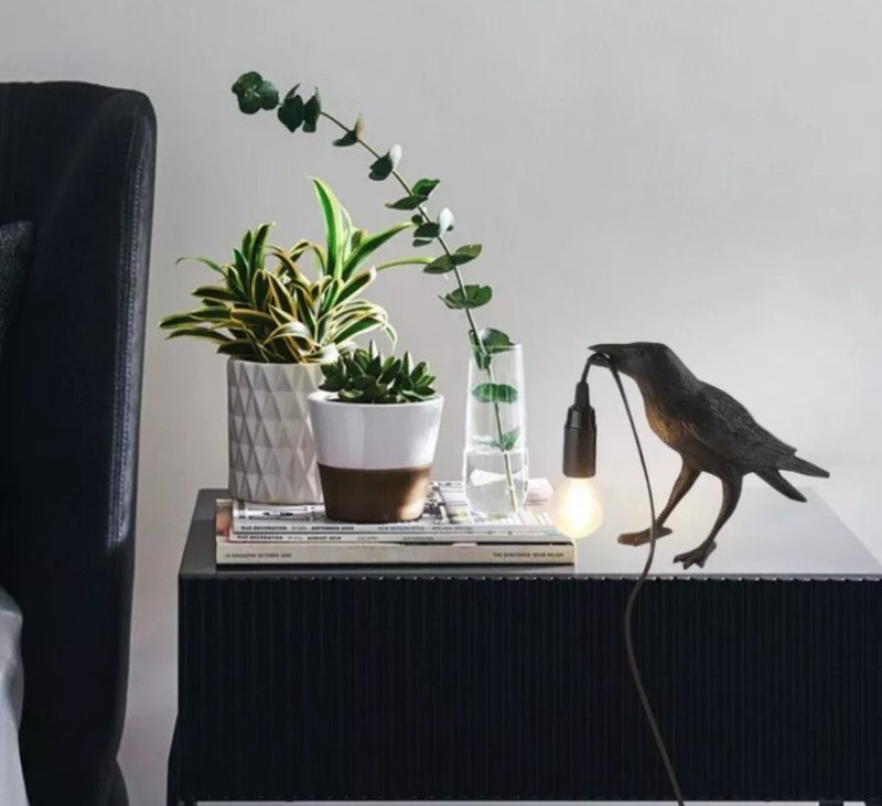 table lamp raven, designer lamp - Lighting - Plastic Black