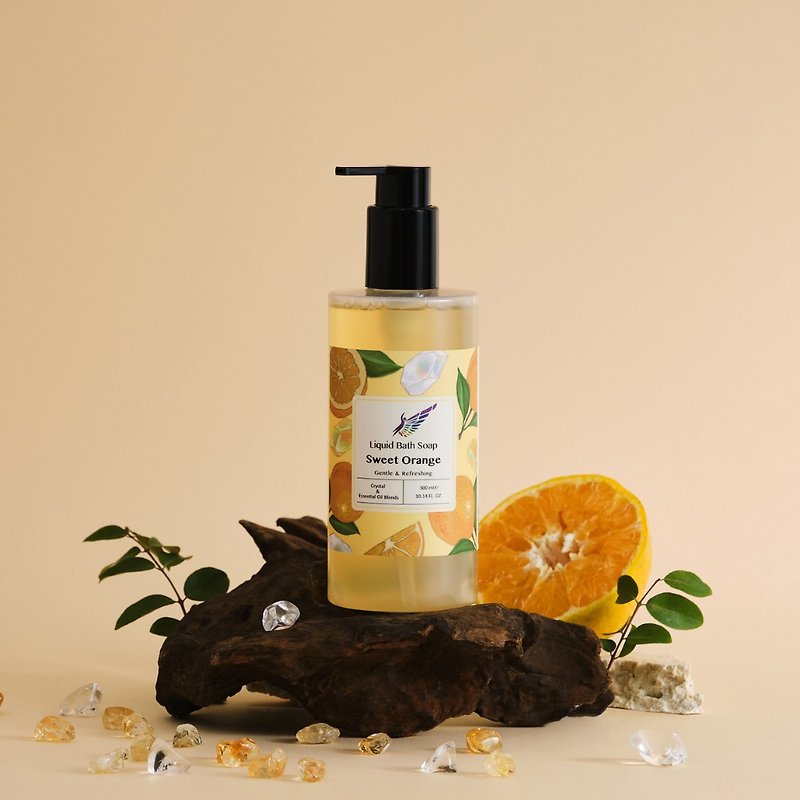 Sweet Orange liquid soap | Xiyue [contains energy crystals] - ครีมอาบน้ำ - น้ำมันหอม ขาว