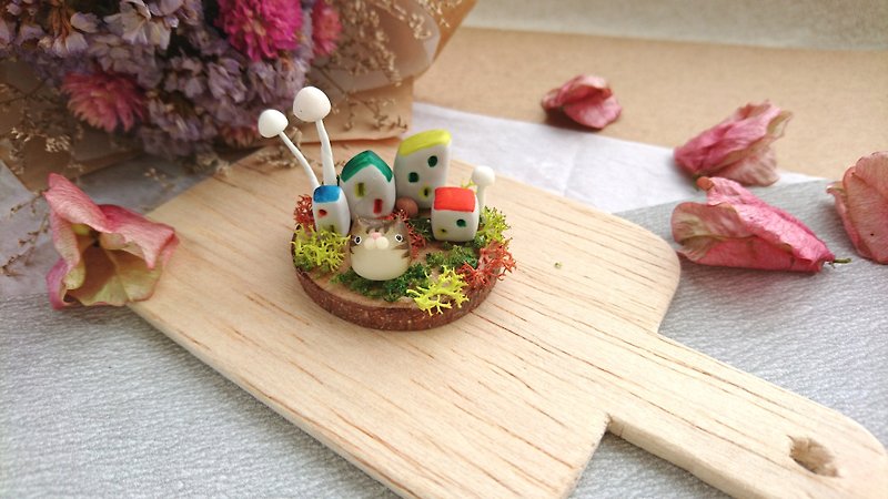 ◆ cat micro-scene - cat. House landscape ◆ - Items for Display - Clay Multicolor
