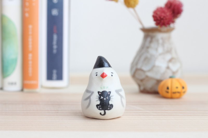 ハロウィンバード　黒猫 - 擺飾/家飾品 - 陶 黑色