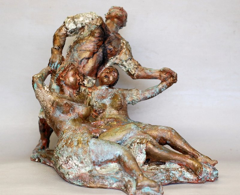 Sculpture of lovers Ceramic artwork Erotic sculpture Nude sculpture Erotic figur - 花瓶/花器 - 陶 多色