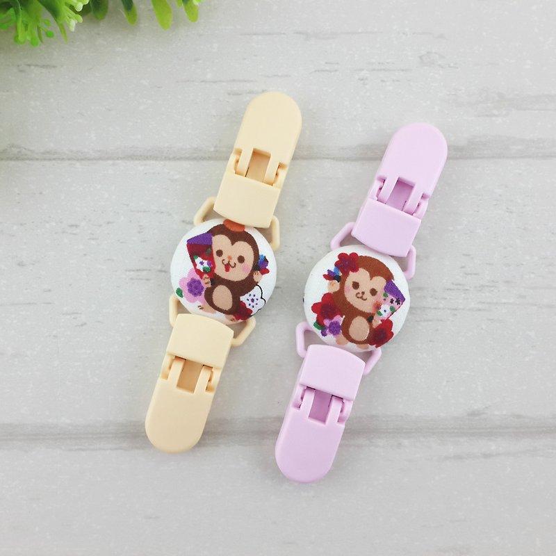 Flying Monkey 2 colors are optional. Handkerchief clip - Bibs - Cotton & Hemp Pink