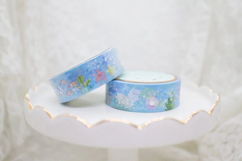 Hot stamping paper tape-Paca Under the Sea - Washi Tape - Paper Multicolor