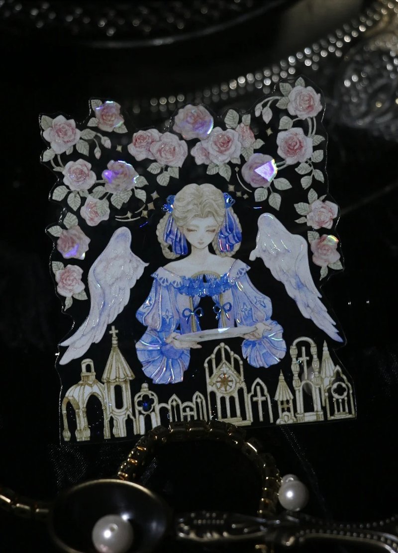 星降祝禱之夜 古典美學 暗黒薔薇 宮廷少女 PET 貝殼光 和紙膠帶 - 紙膠帶/和紙/PET - 其他材質 多色
