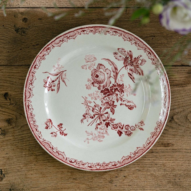 Vermillion dinner plate diameter 23cm - จานและถาด - ดินเผา 