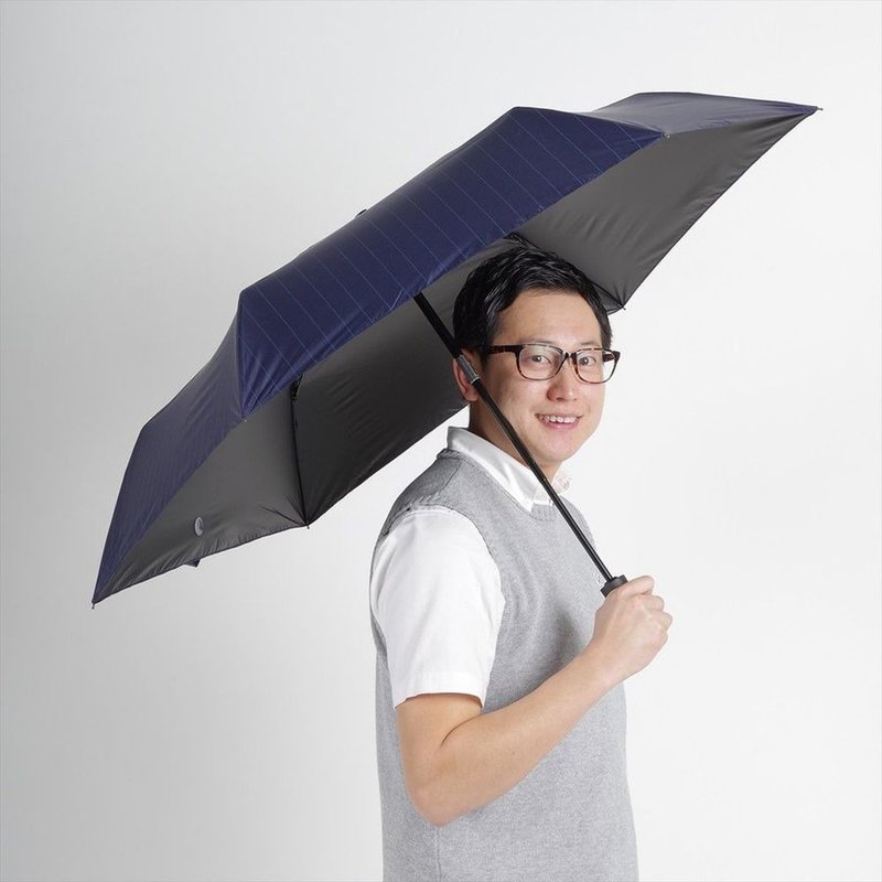 日本 Nifty Colors 自動開合間條摺疊雨傘 - 雨傘/雨衣 - 防水材質 藍色